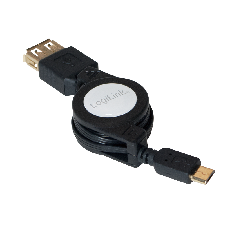 LogiLink Ausziehbares USB OTG Kabel AF Micro BM OTG 0,75m AA0069