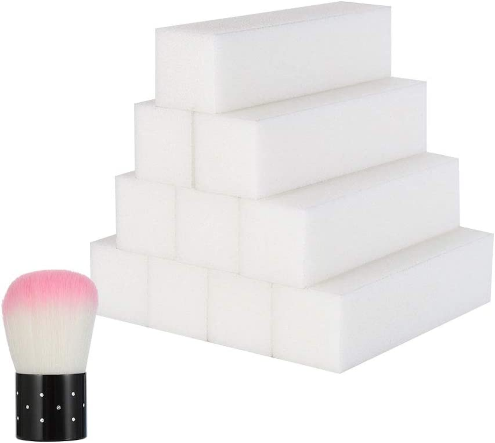 EWANTO Nagelfeile Buffer 10 Stück Weiß Buffer für Nägel Gelnägel Nail Buffer Nagelfeile Buffer Set Schleifblöcke Maniküre Werkzeug mit einem Nagelpinsel Entstauben NB-01