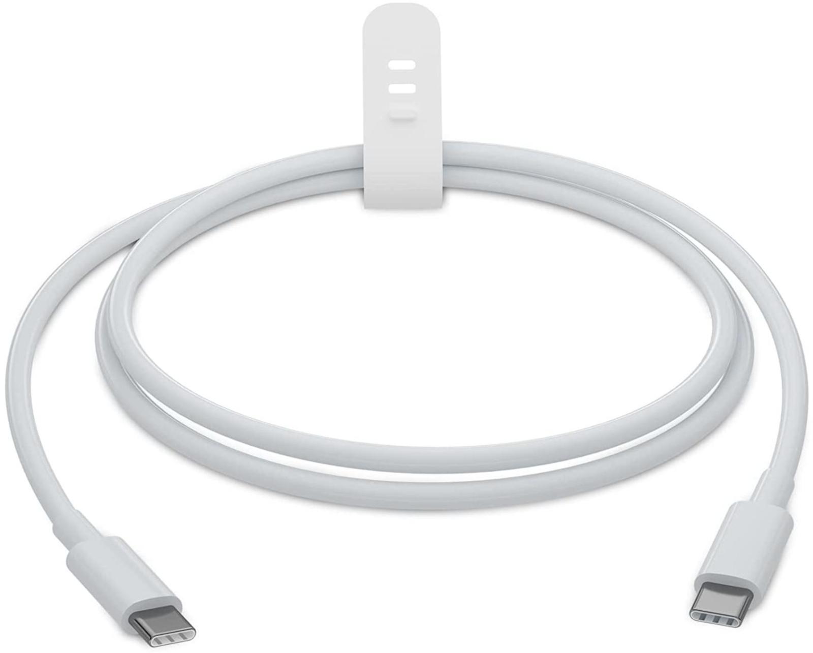 EWANTO 1m 60 Watt USB-C auf USB-C Kabel Weiß Ladekabel Power Delivery und SuperSpeed für iOS für Macbook, für Apple, für Samsung, für Xiaomi moderne Smartphones und Laptops UCUCK-02
