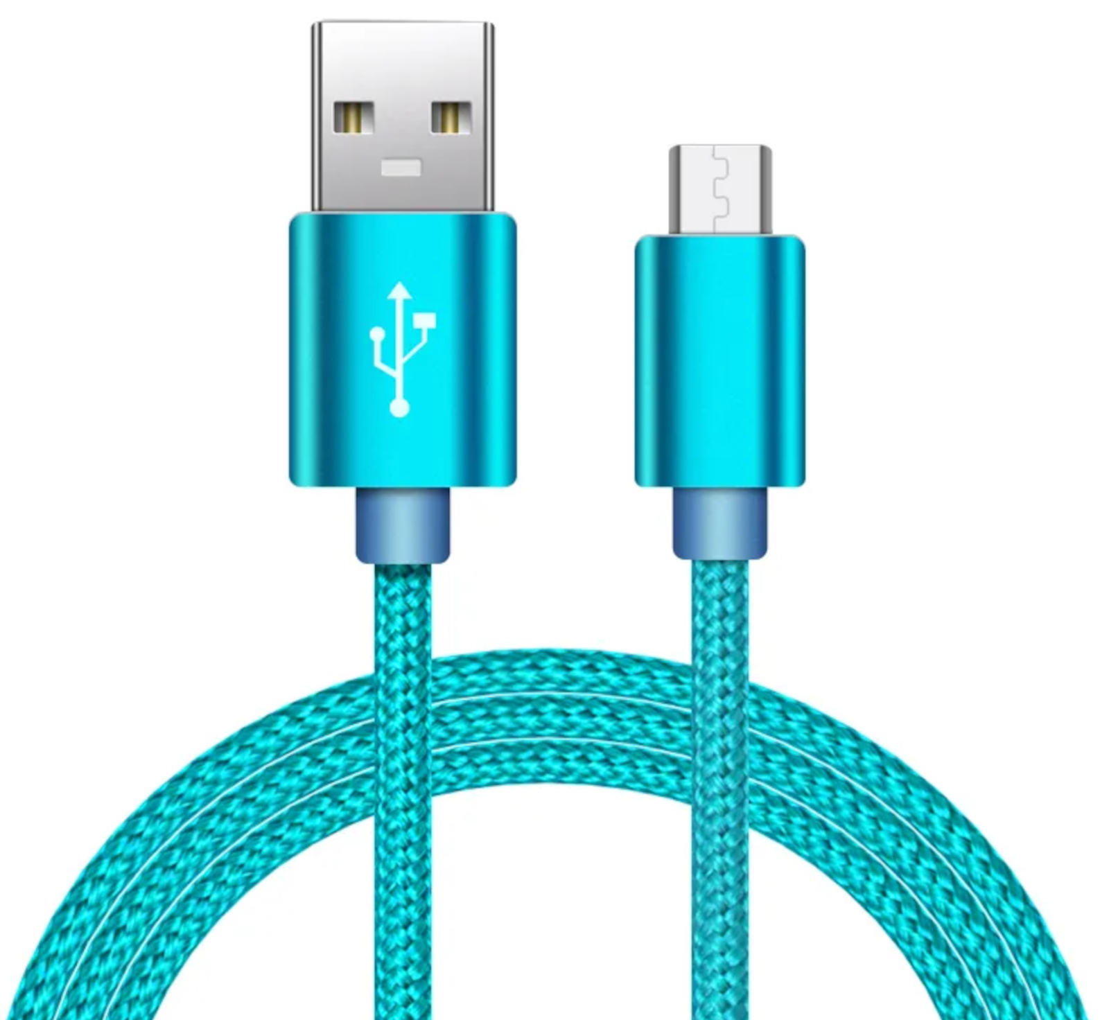 EWANTO 1m USB-A (m) auf micro USB (m) Kabel geflochten, Blau Ladekabel 3A, für Android Smartphones für Tablets Kamera und Computer MULB-01