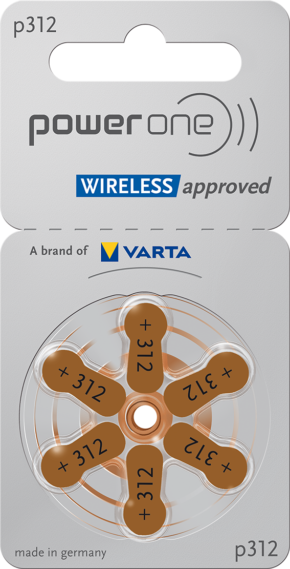 Varta Power One Gr. 312 Hörgerätebatterien 1,45V 6er Blister PR41 Braun 24607 p312