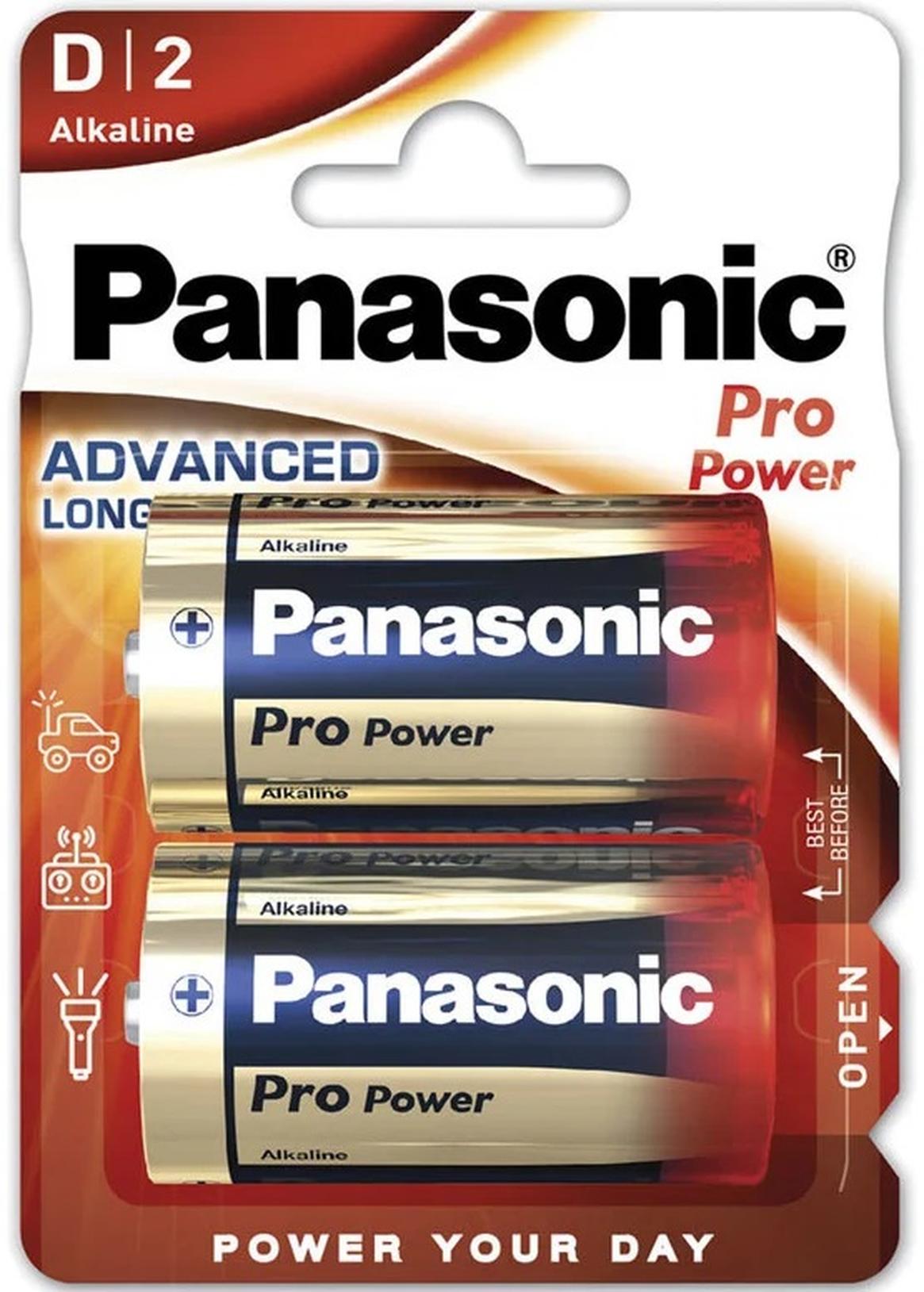 Panasonic 2er Blister Alkaline Pro Power D Mono Batterien LR20 1,5 V LR20PPG/2BP AM1 MN1300 Torcia 