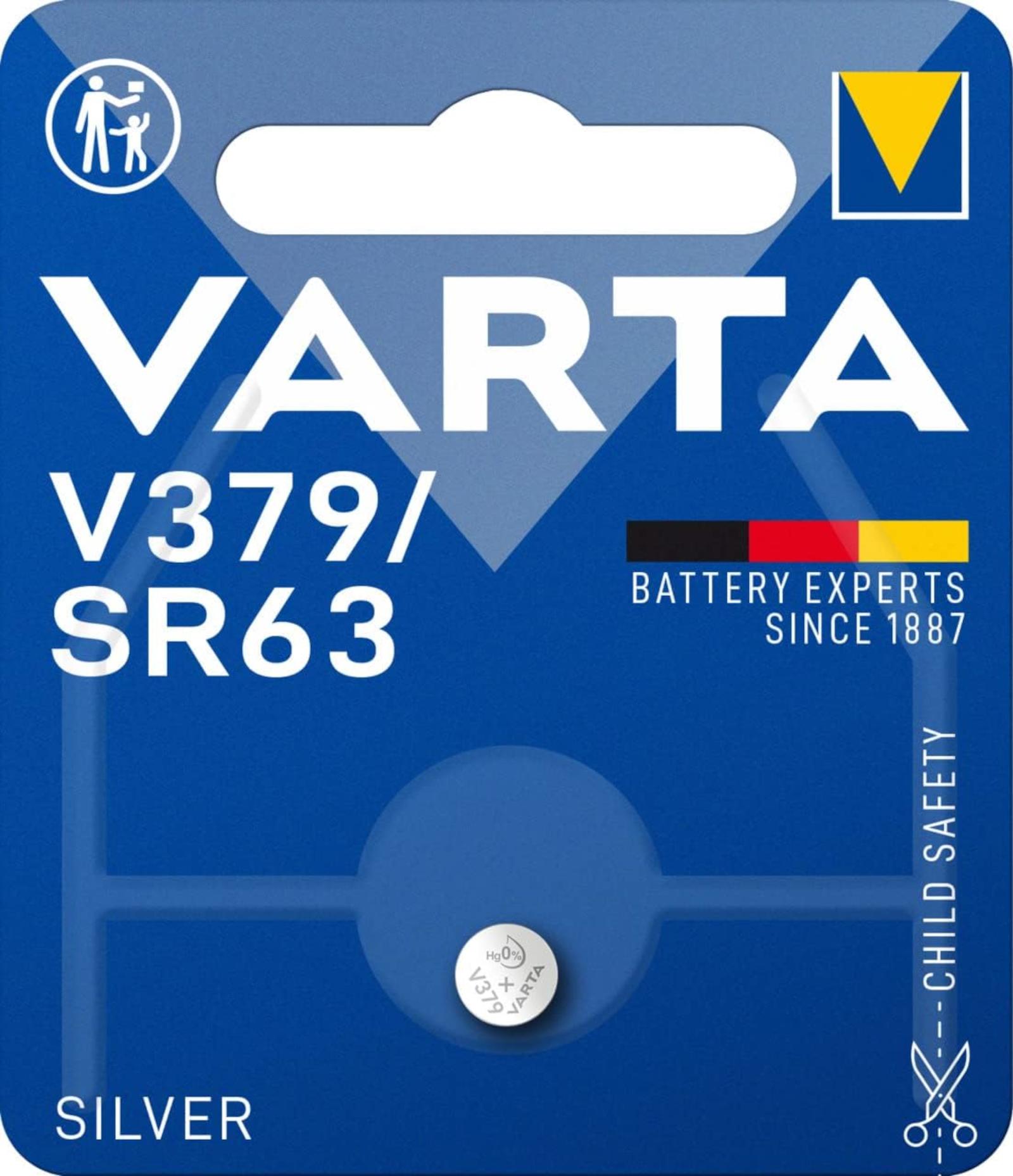 Varta V379 Uhrbatterien Knopfzellen Blister SR63 1,55V Silberoxyd Armbanduhren Taschenrechner V376