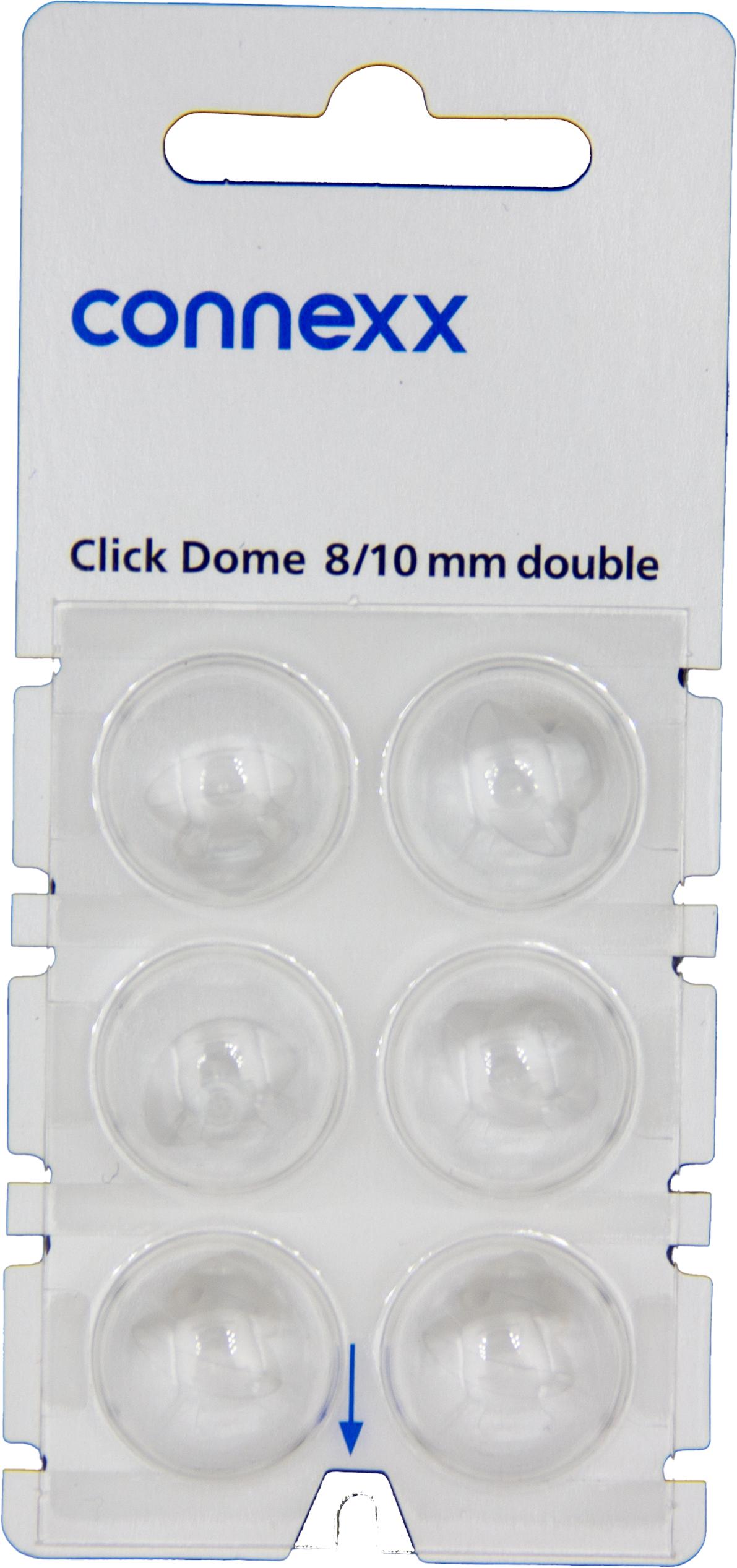 connexx Click 8/10 mm double Dome 6er Blister Weiß  Hörgeräteschirmchen Silikon 10426018