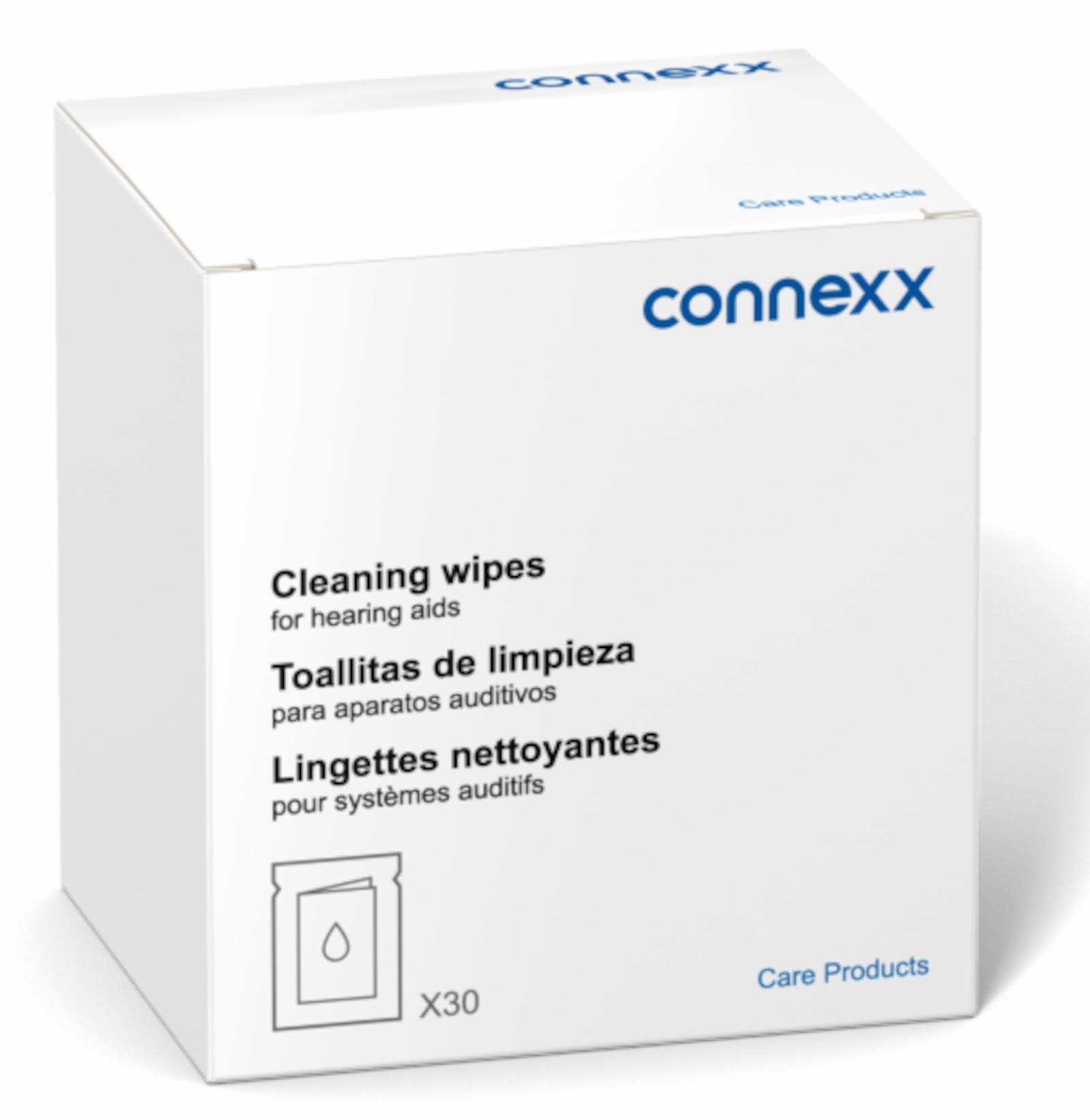connexx 30er Hörgeräte-Reinigungstücher Hörgerätereinigungstücher Reinigungstücher  zum Abwischen der Oberfläche des Hörgeräts und des Ohrpassstücks, Cleaning Wipes für alle Hörgeräte (1X 30er) 10947093
