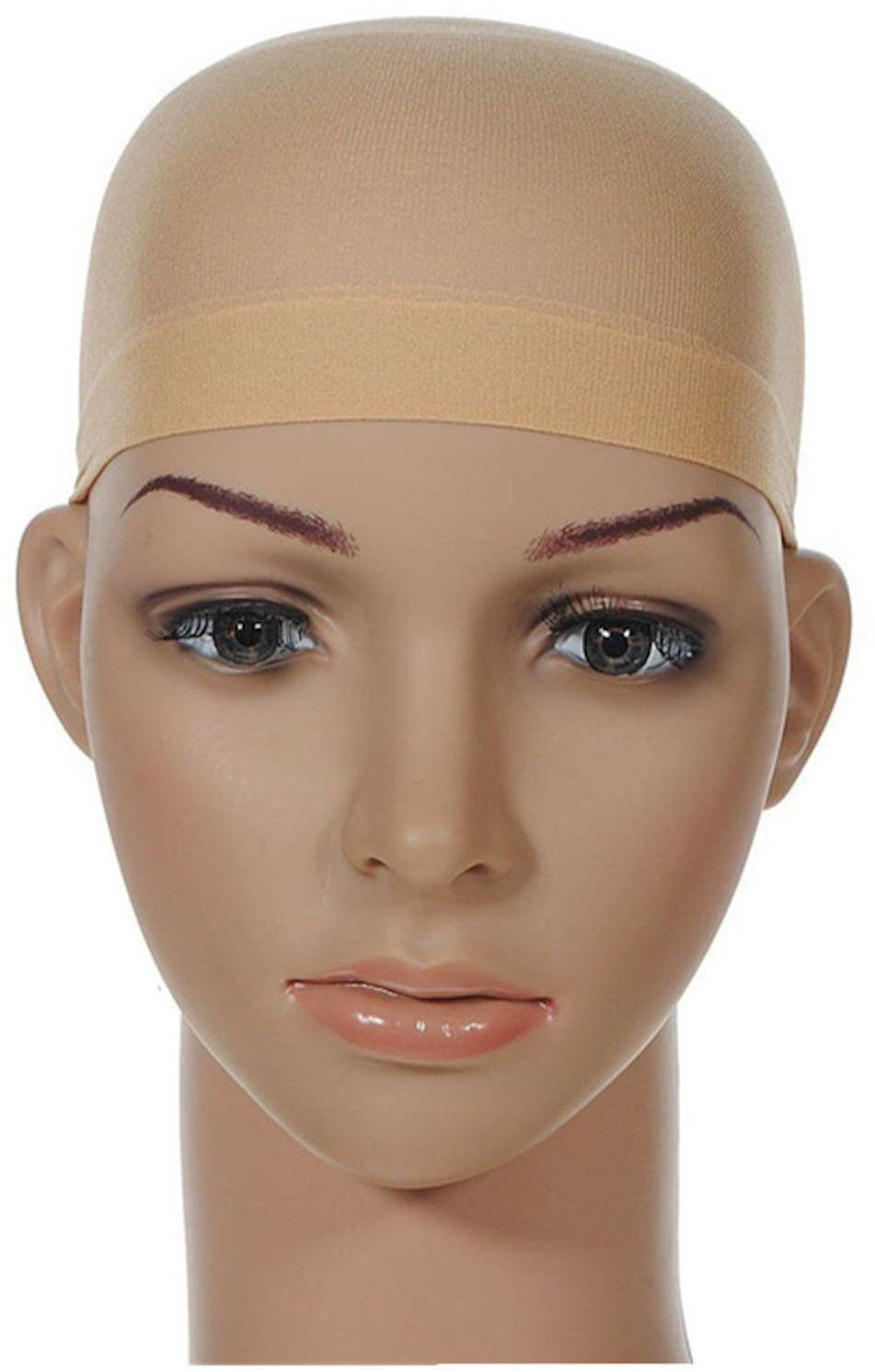 EWANTO 2er in beige Perückenkappe Set Perückennetz Unterziehhaube aus flexiblem Nylon HH-9