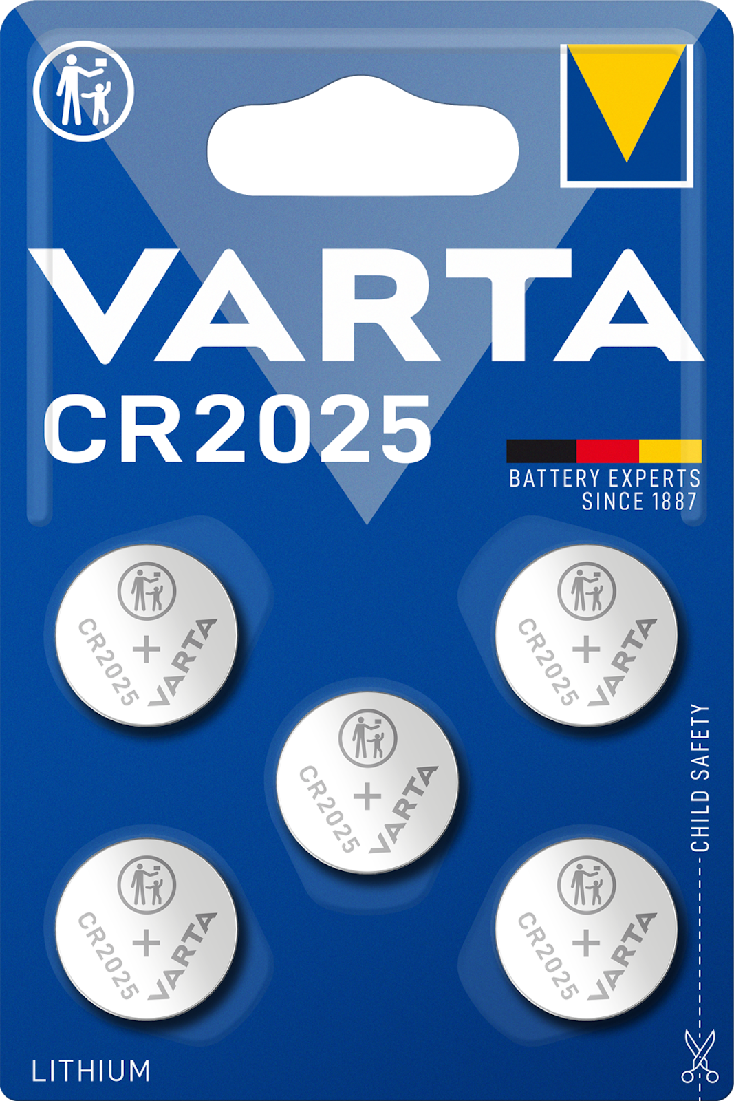 Varta CR2025 5er Blister 3V Batterie Lithium Knopfzelle 6025 VCR2025