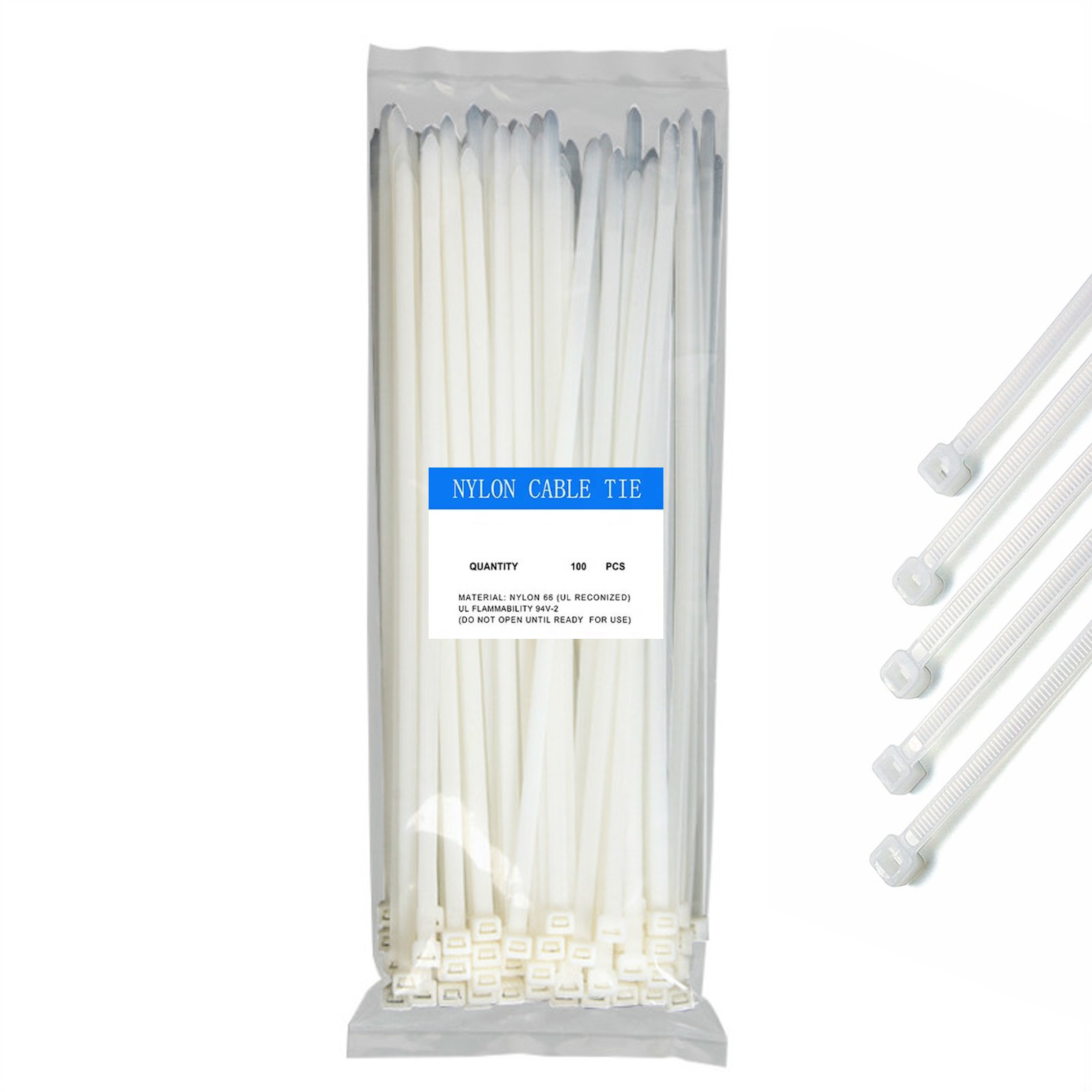 EWANTO 100er Kabelbinder Set Weiß Nylon Kabelbinder für Ordnung in Haushalt Garten und Arbeit Zip Tie Set KB-3