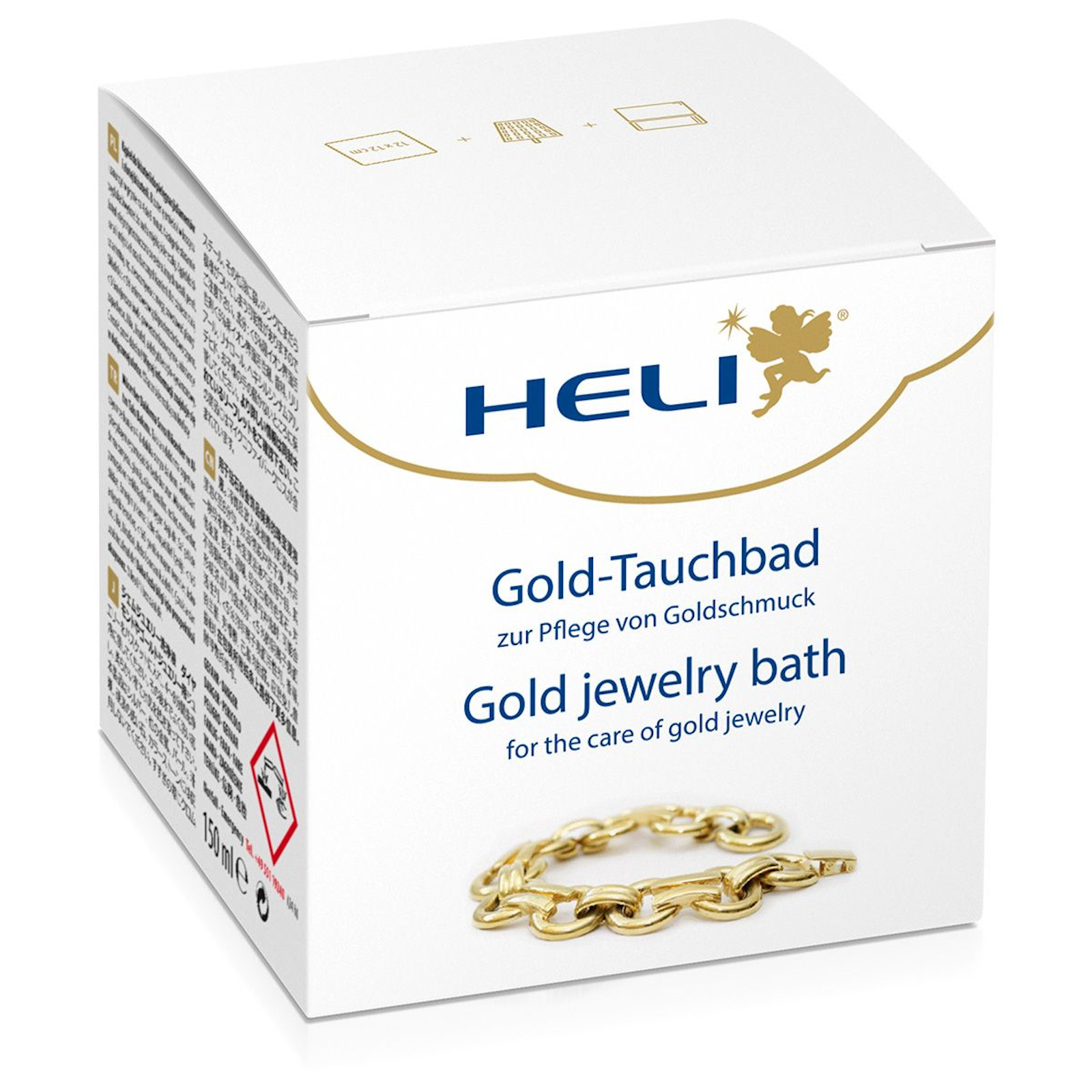 Heli Goldtauchbad mit Waschkorb und Pflegetuch zur Pflege von Goldschmuck gold jewelry bath 141278