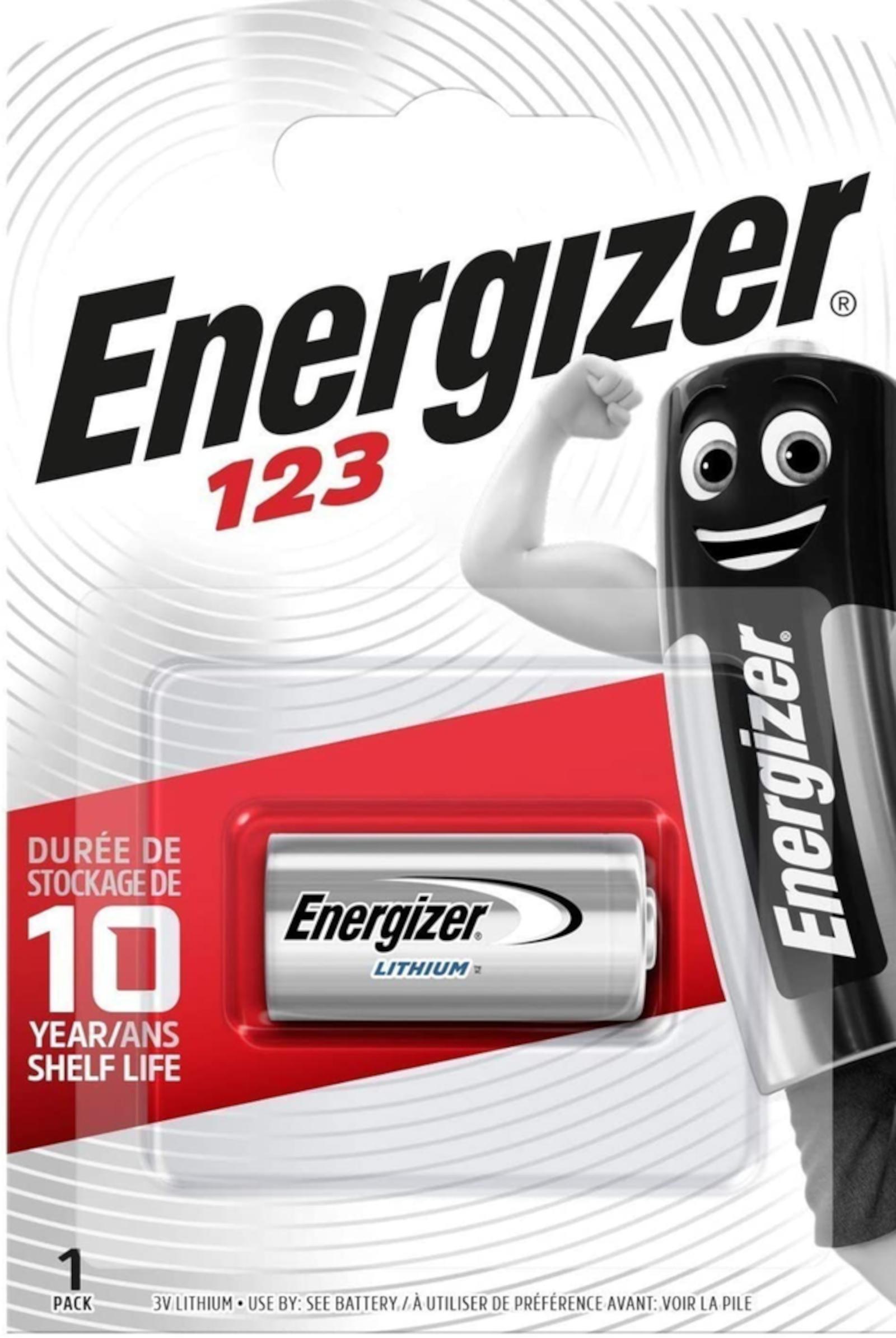 Energizer Fotobatterie CR123 3V Lithium 2er Blister CR123A 123