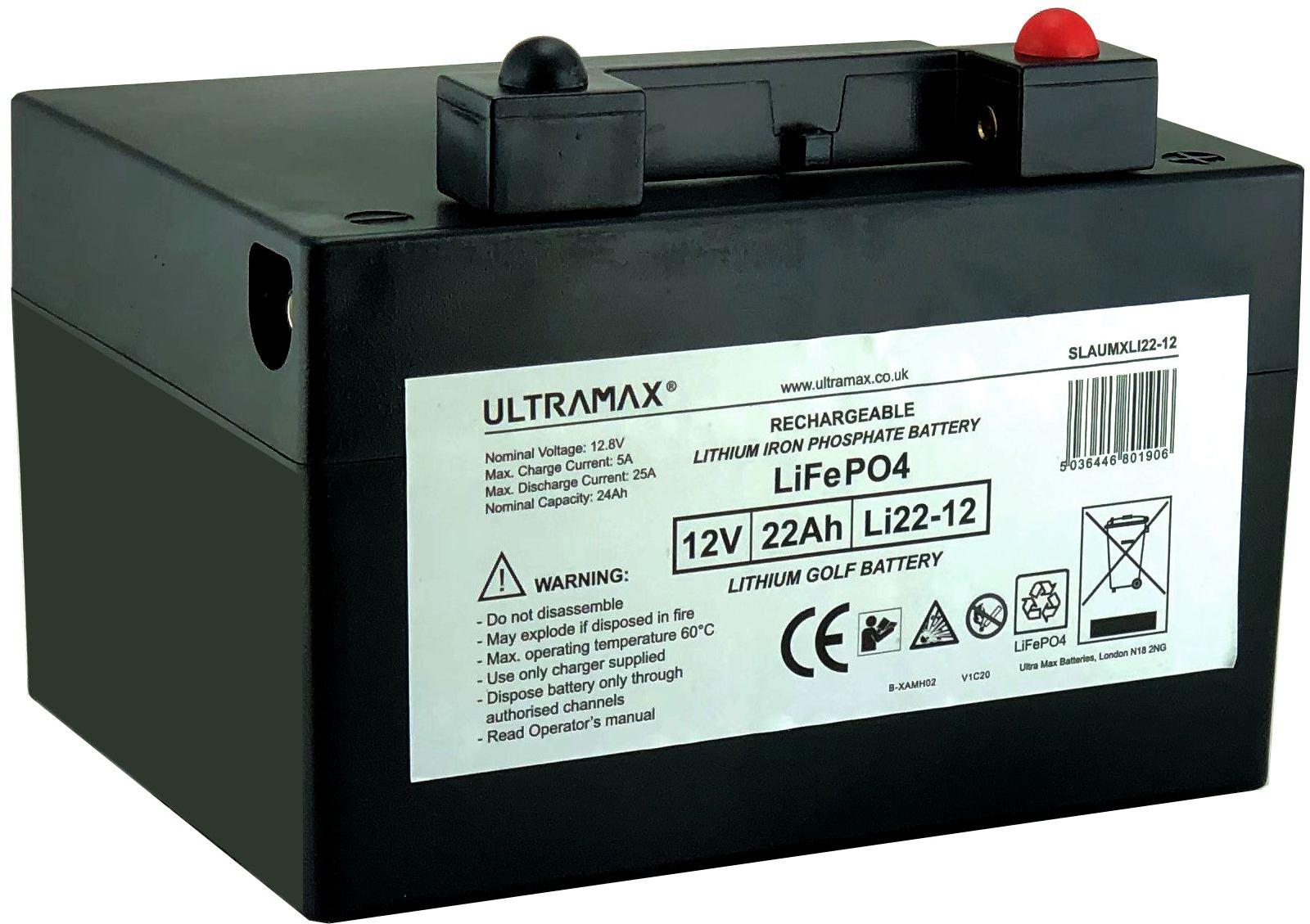 UltraMax SLAUMXLI22-12USB Lithium Eisenphosphat Batterie (LiFePO₄) 12 V 22-12USB