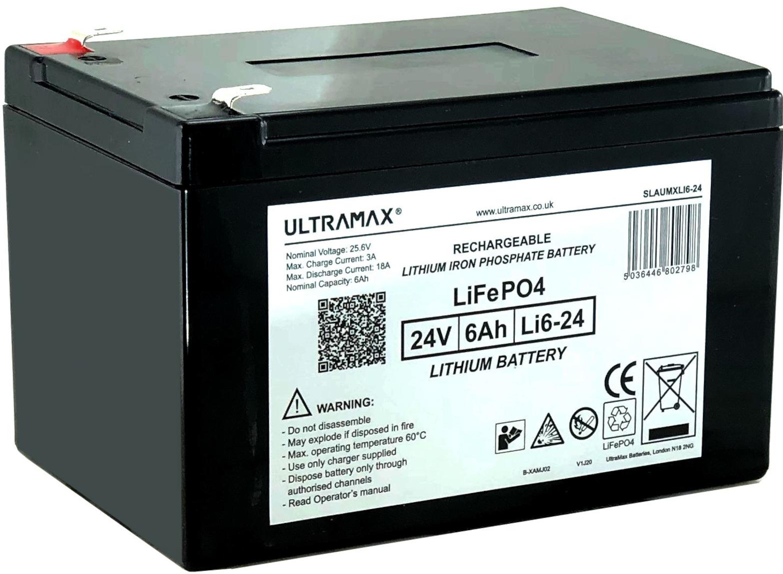 UltraMax SLAUMXLI 6-24 Eisenphosphat-Batterie LiFePO₄ 24V SLAUMXLI 6-24