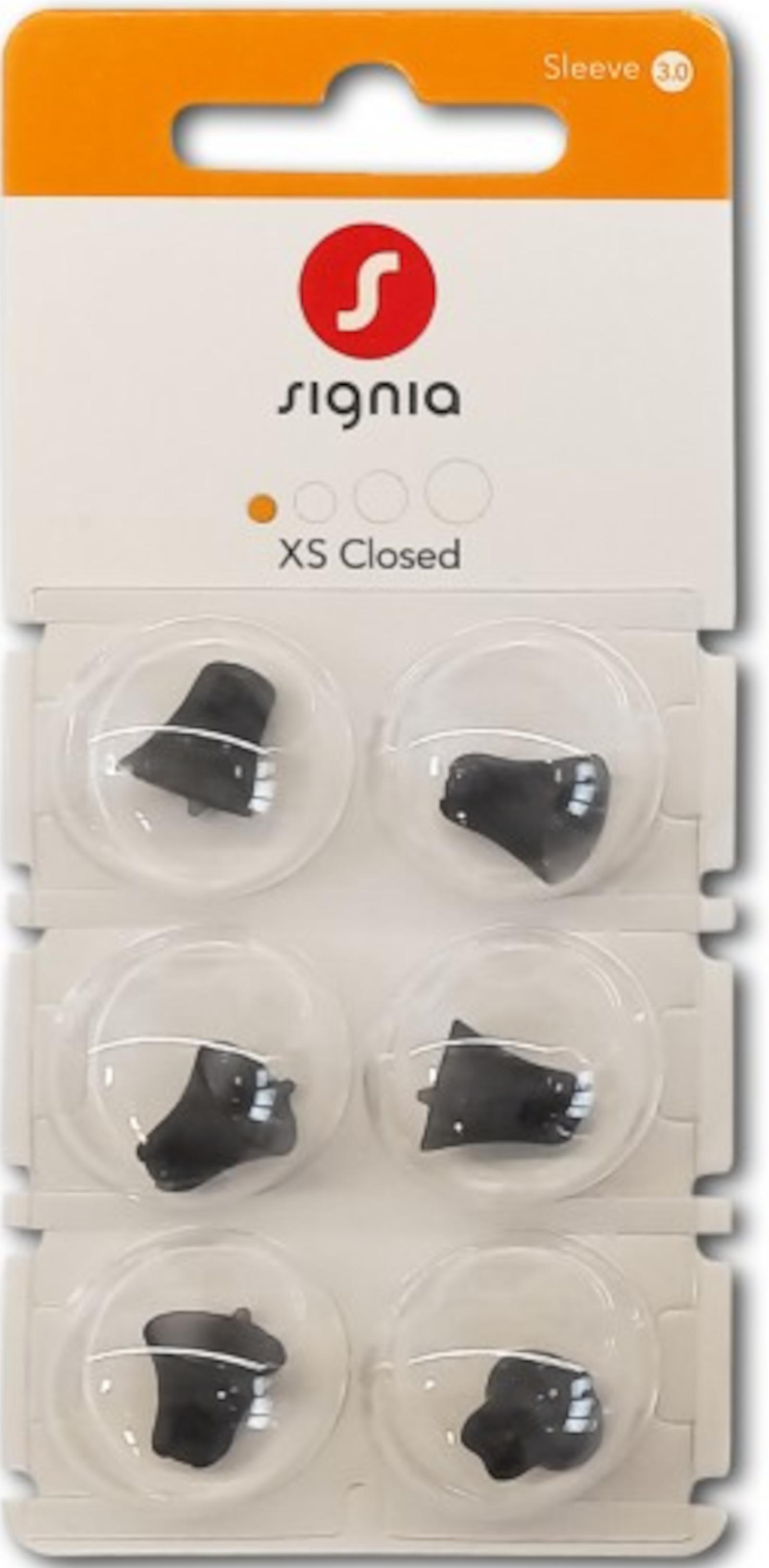 Signia Sleeve 3.0 Closed XS Domes 6er Blister Orange Hörgeräteschirmchen Silikon connexx 10992867