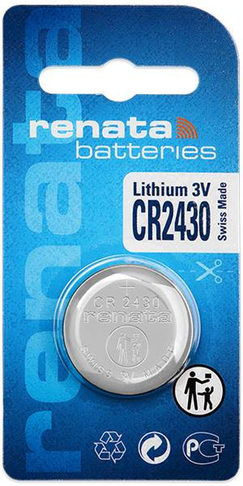 Renata CR2430 3V Lithium Batterie Knopfzelle 1er Blister CR2430
