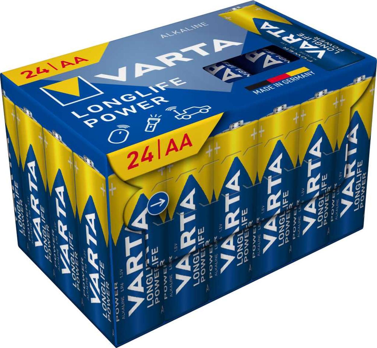 Varta 12x Longlife Power AA Mignon Alkaline Batterie 24er Blister ehem. High Energy 4906