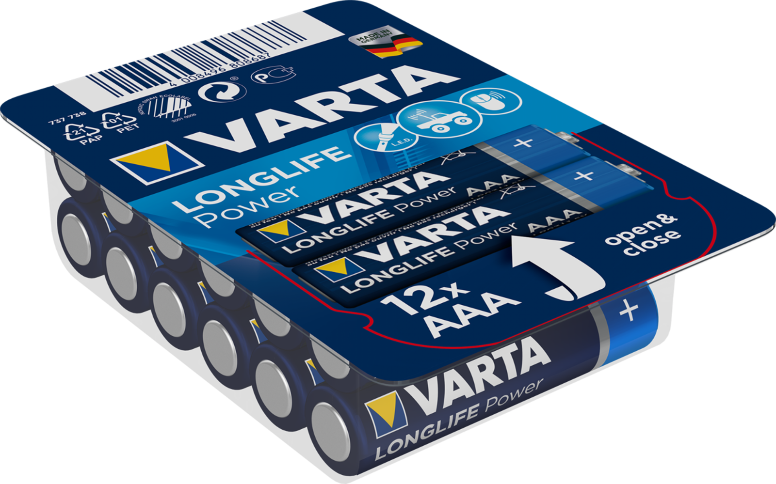 Varta Longlife Power AAA Micro Alkaline Batterie 12er Blister ehem. High Energy 4903