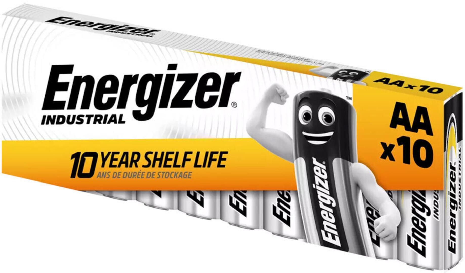 Energizer 10er Industrial AA Mignon Alkaline EN91LR6 L91 MN1500 1,5V Batterien E300638702  Blister E300638702