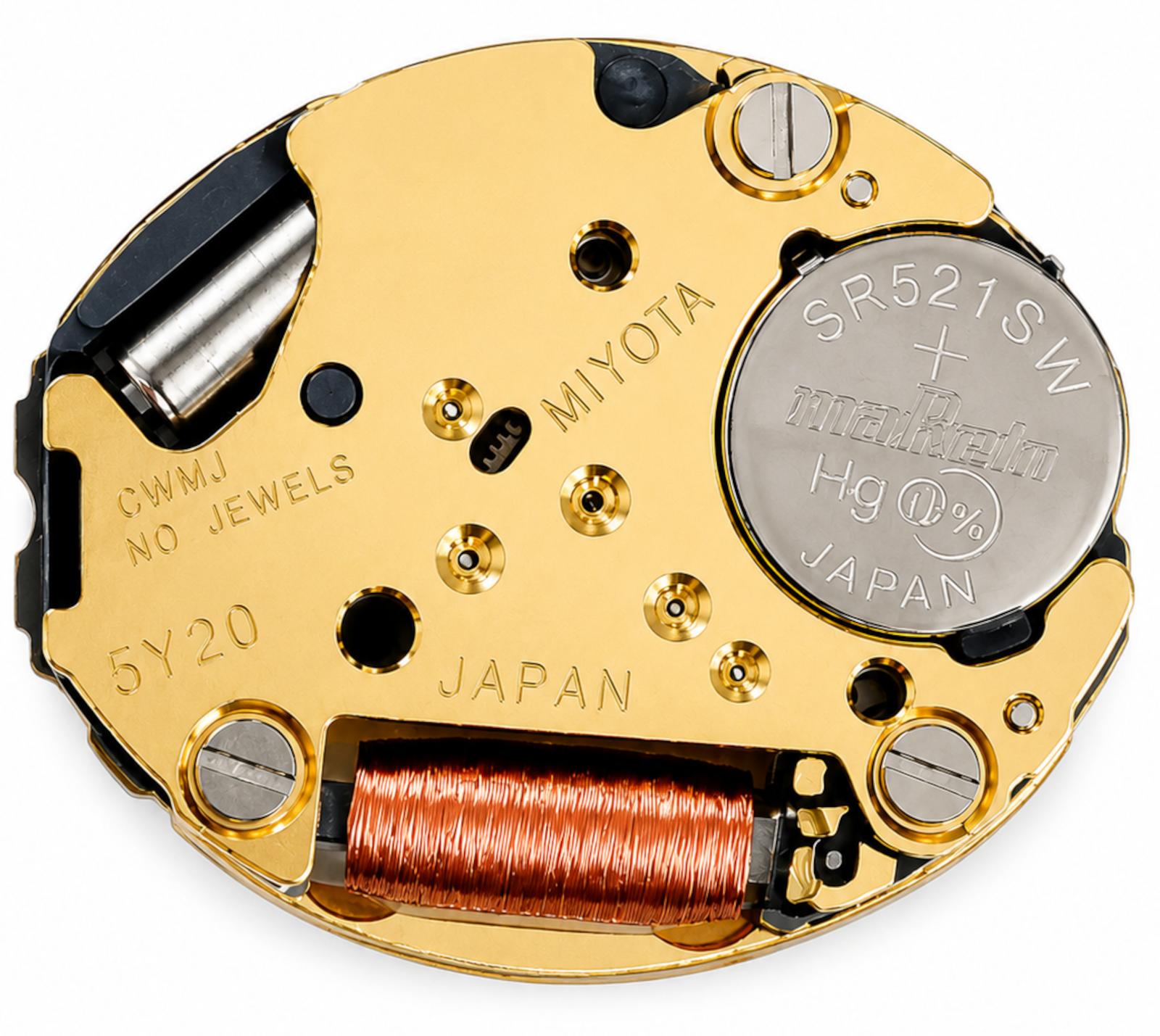 MIYOTA 710068 AU-Werk 5Y20 5 1/2 x 6 3/4 gilt Quarz (379 | SR521SW) Uhrwerk 710068